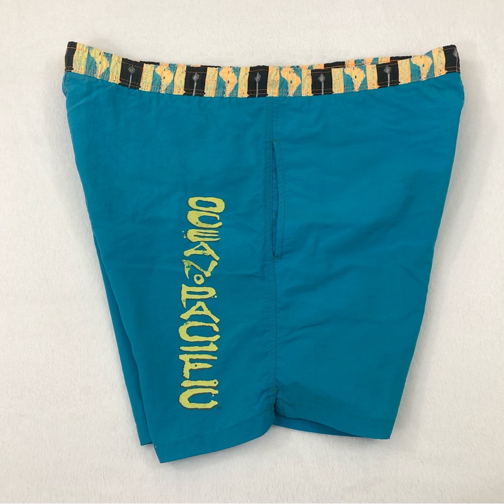 Vintage 90s OP Ocean Pacific One Planet Blue Surf Swim Shorts Trunks Mens XL/XXL